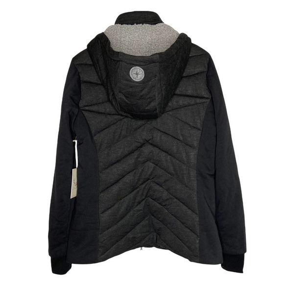 Boundless North Faux Shearling Hooded Storm Jacket Heather Charcoal NWT - Picture 5 of 12